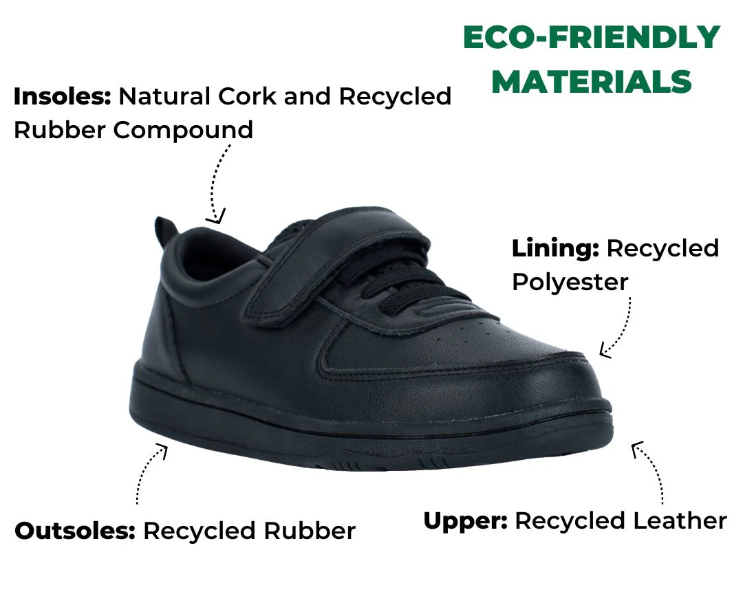Dash Recycled Leather Kids School Shoes - Image 3