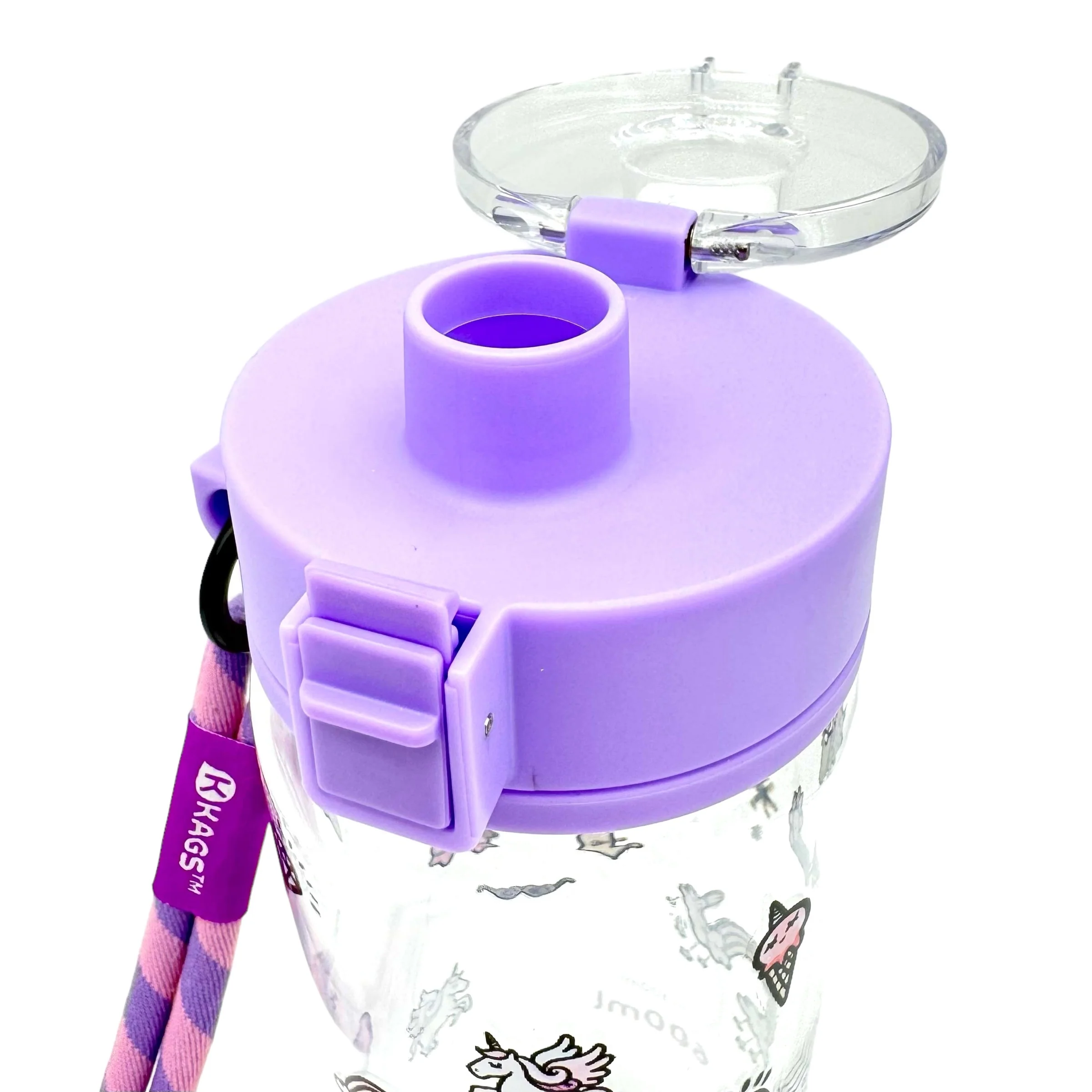 KAGS AQUARECHARGE Series Tritan 600ML Water Bottle w/ Crossbody Strap Cartoon Series - Image 16