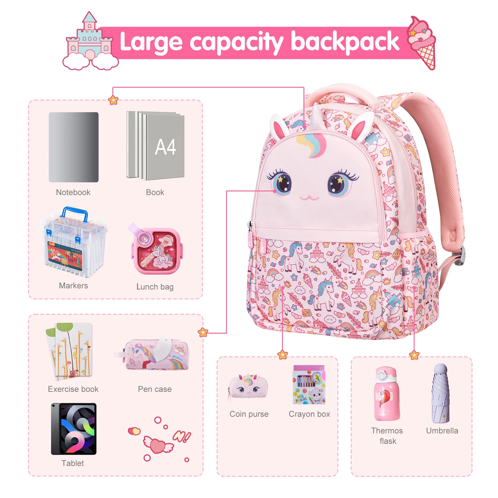 Pattern Print Primary School backpack - Image 11