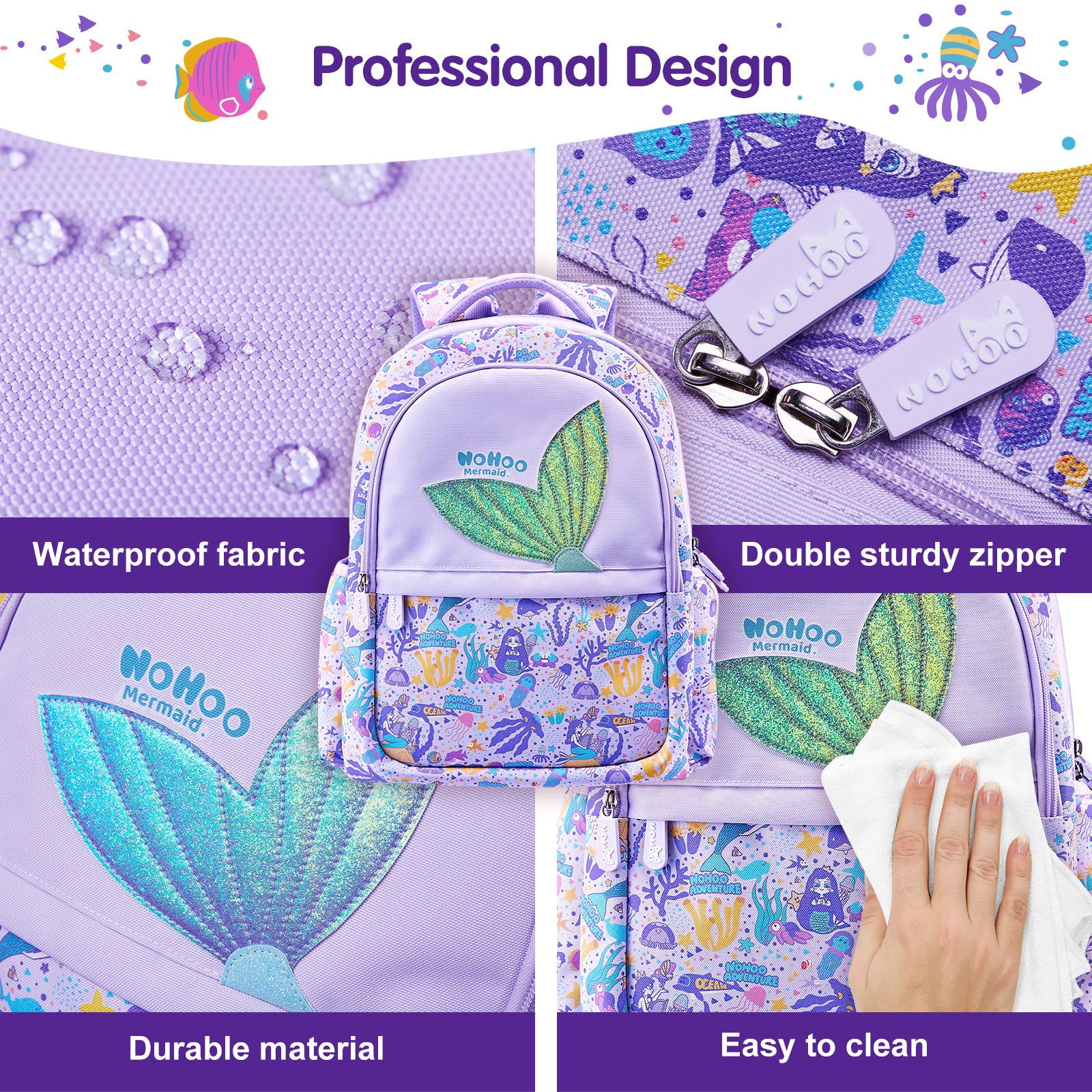 Pattern Print Primary School backpack - Image 4