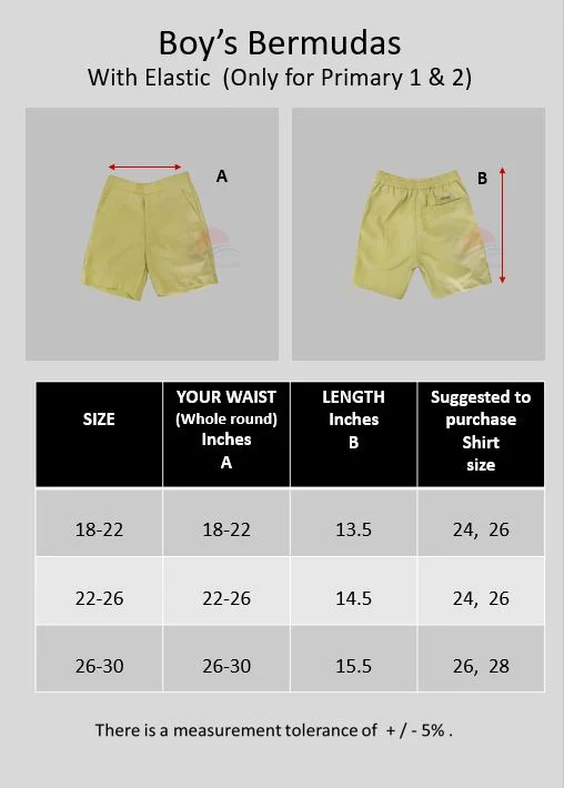 PCPS Boy's Shorts with Elastic (P1 & P2 Only) - Image 3