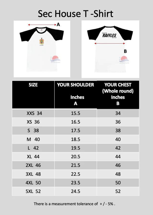 Raffles Institution Year 1-4 BLACK House T-shirt (Hullett) - Image 3