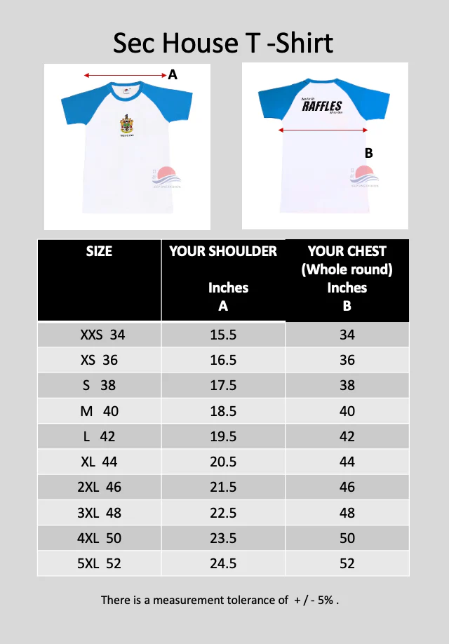 Raffles Institution Year 1-4 BLUE House T-shirt (Morrison) - Image 3