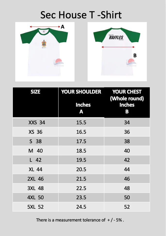 Raffles Institution Year 1-4 GREEN House T-shirt (Buckley) - Image 3