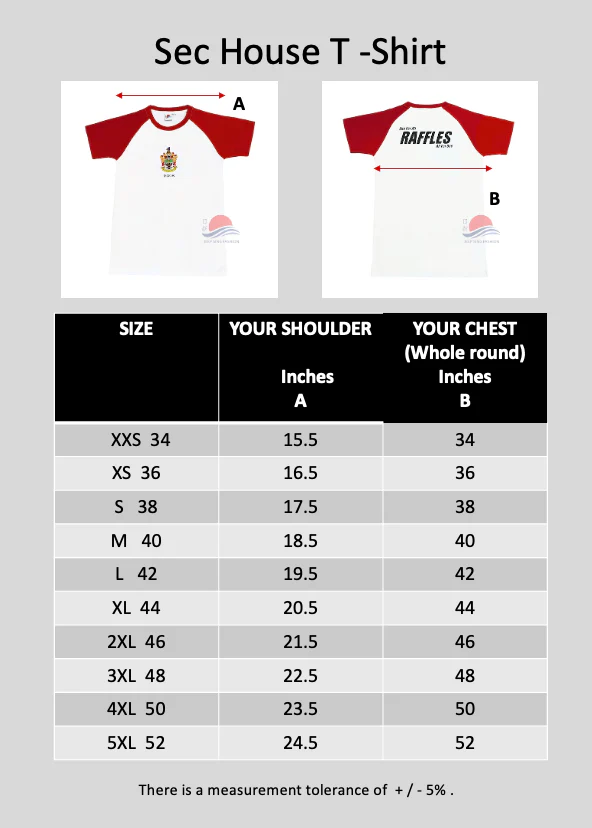 Raffles Institution Year 1-4 RED House T-shirt (Moor) - Image 3