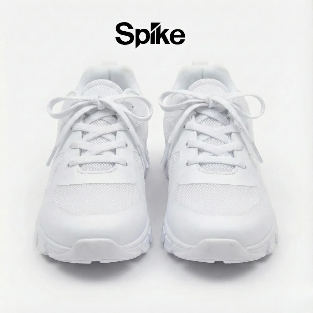 SPIKE White Kids School Shoes - Lace - Image 3