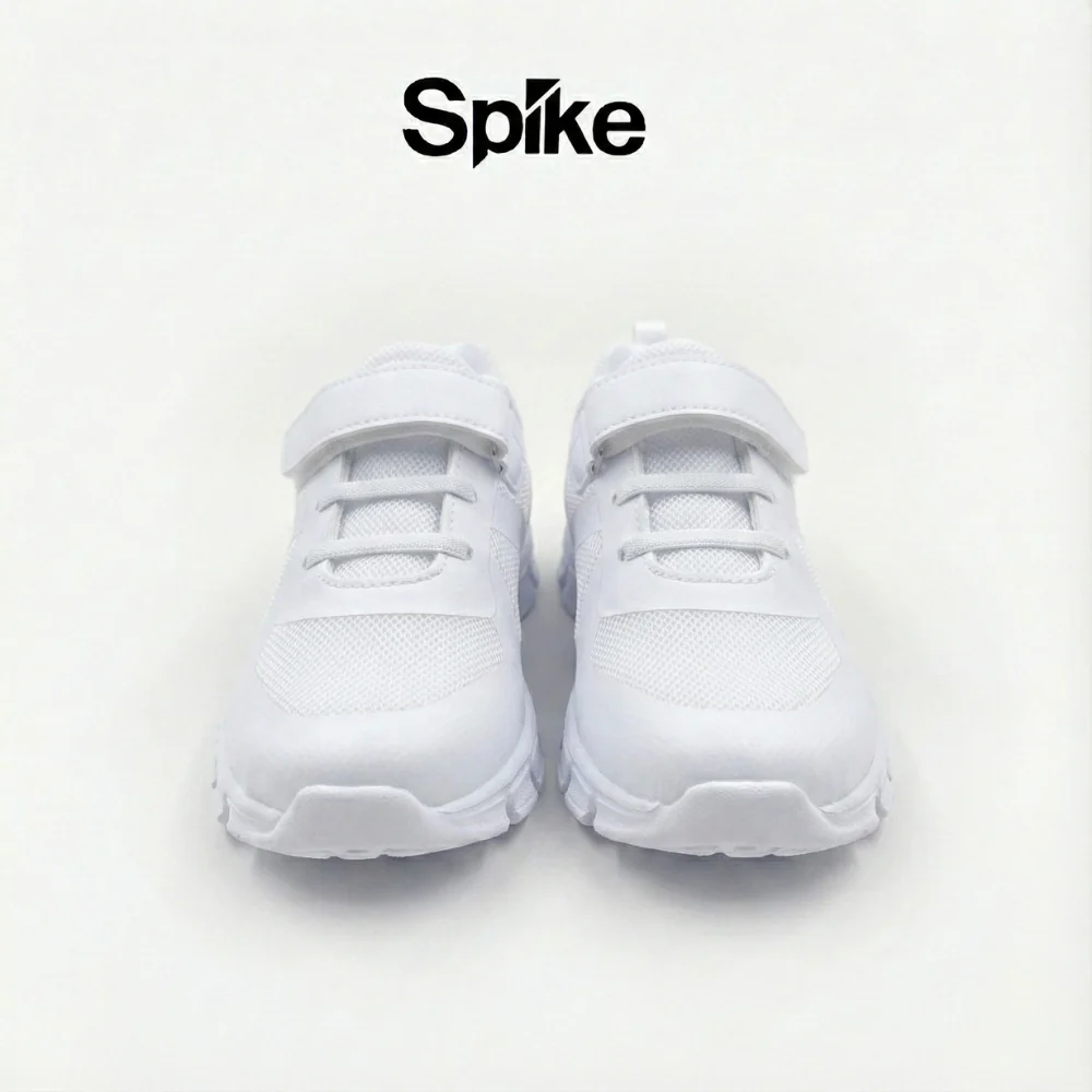 SPIKE White Kids School Shoes - Velcro - Image 3